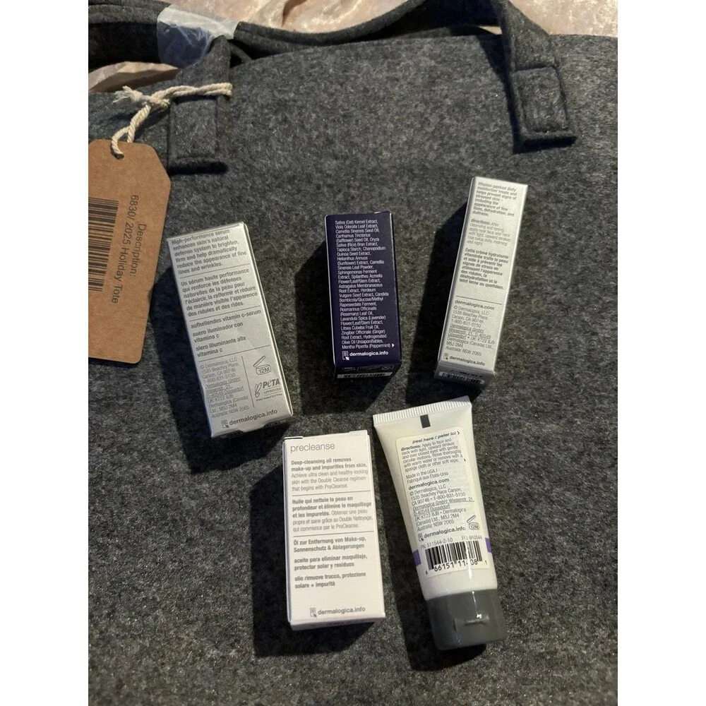 Dermalogica set of 5 plus tote